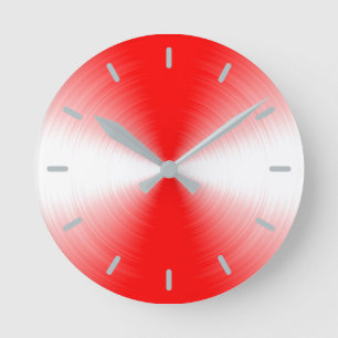 Horloge Ronde Scarlet Red Radiant Contemporary