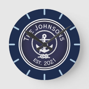 Horloge Ronde Sceau nautique Ancre