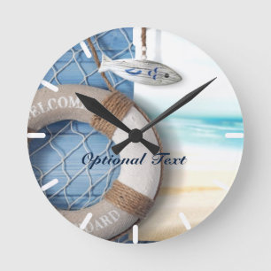 Horloge Ronde Scène de plage Life Saver