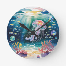 Scène sous-marine de méduses lumineuses