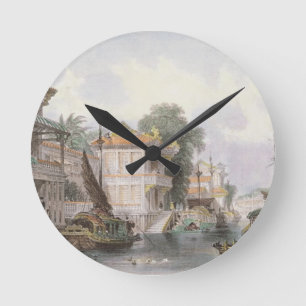 Horloge Ronde Scène sur le canal de Horan près du canton, c.18