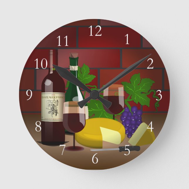 Horloge Ronde Scène table de fromage à vin (Recto)