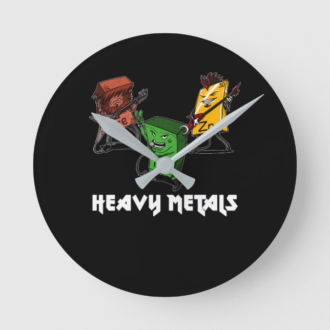 Horloge Ronde Science Chimie Métaux lourds Geek Nerd (Recto)