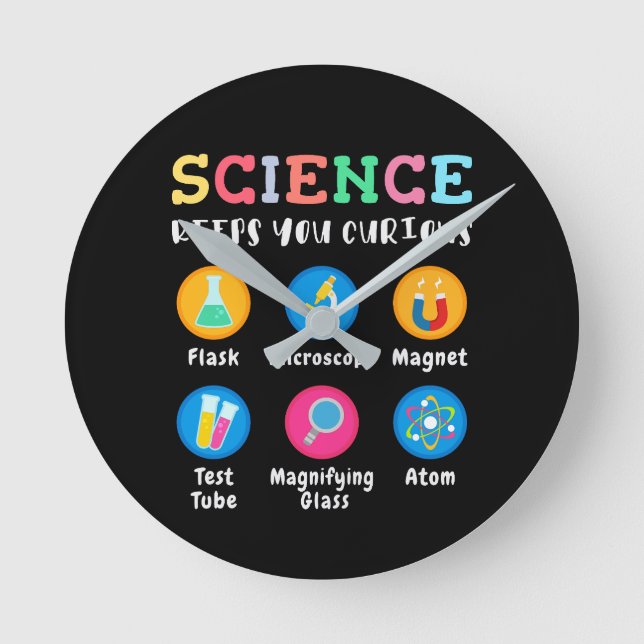 Horloge Ronde Science keeps you curious (Recto)