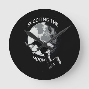 Horloge Ronde Scooting the Moon - Stunt Scooter