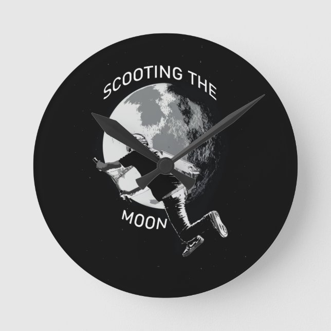 Horloge Ronde Scooting the Moon - Stunt Scooter (Recto)