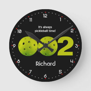 Horloge Ronde Score personnalisé Pickleball 002