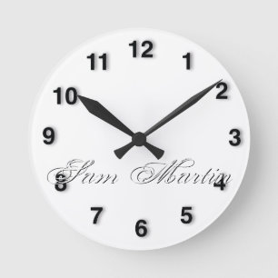 Horloge Ronde Script minimaliste Joli Monogramme 3d
