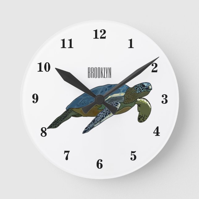 Horloge Ronde Sea turtle cartoon (Recto)