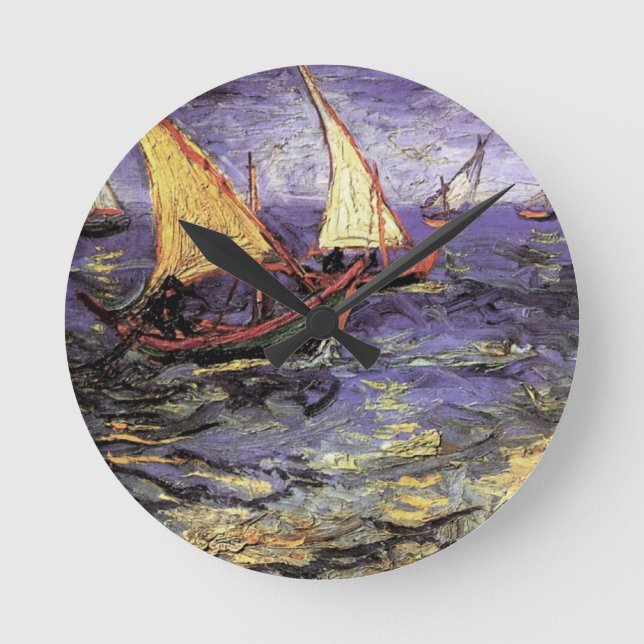 Horloge Ronde Seasons à Saintes Maries par Vincent van Gogh (Recto)