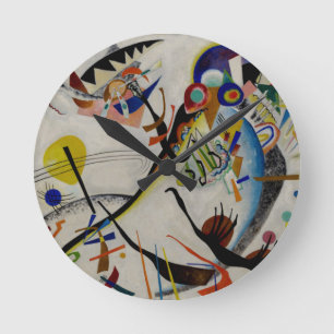 Horloge Ronde Segment bleu Kandinsky