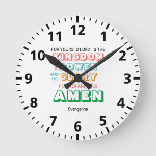HORLOGE RONDE SEIGNEUR PERSONNALISÉ PRIÈRE