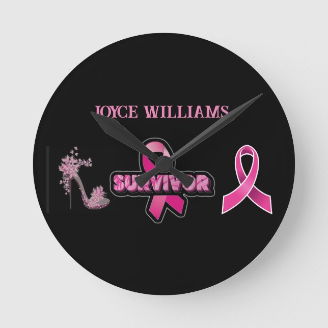 Horloge Ronde Sensibilisation au cancer du sein (Recto)