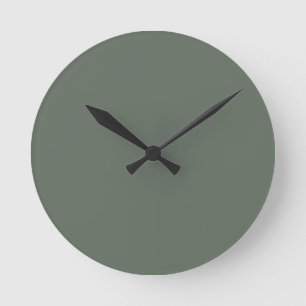 Horloge Ronde Sérénité Nature Vert foncé Couleur uni