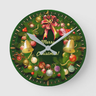 Horloge Ronde Serre Classée De Noël Avec Message Personnalisé