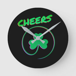 Horloge Ronde Shamrock Clover Irlande Irlande