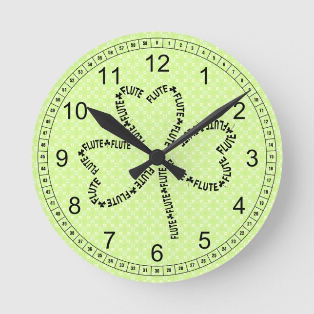 Horloge Ronde Shamrock de texte fluide (Recto)