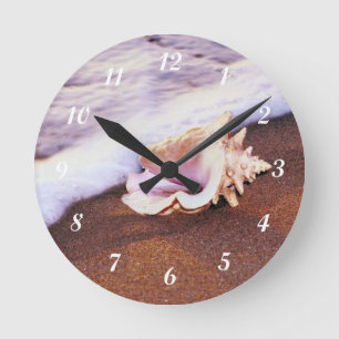 Horloge Ronde Shell on the Beach