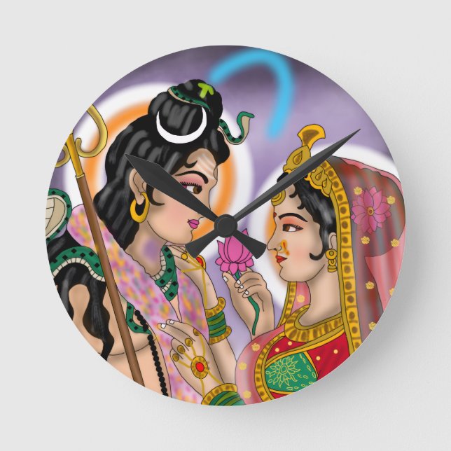 Horloge Ronde Shiva Parvati Wall Clock (Recto)