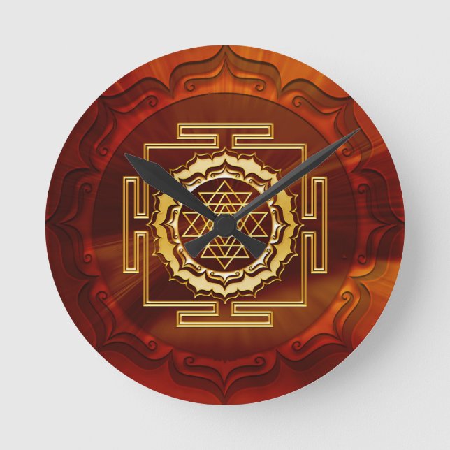 Horloge Ronde Shri Yantra - Conducteur cosmique d'énergie (Recto)