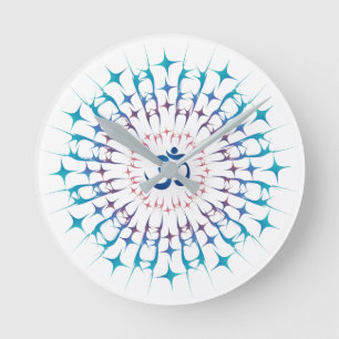 Horloge Ronde Shri Yantra ou Sri Chakra - énergie rougeoyante