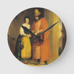 Horloge Ronde Shylock et Jessica "du négociant de Venise",