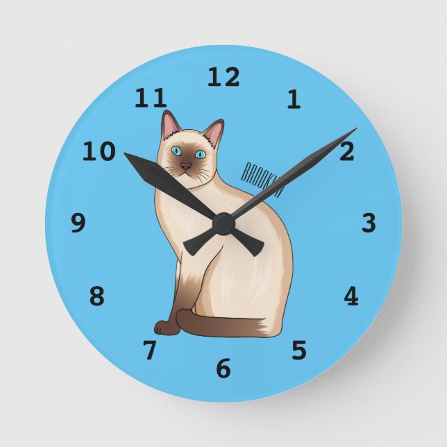 Horloge Ronde Siamese cat cartoon (Recto)
