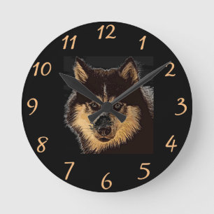 Horloge Ronde Siberian Husky