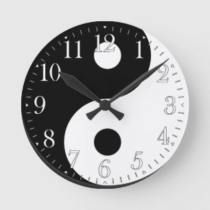 Horloge Ronde Signe asiatique de Yin et de Yang pour l'horloge