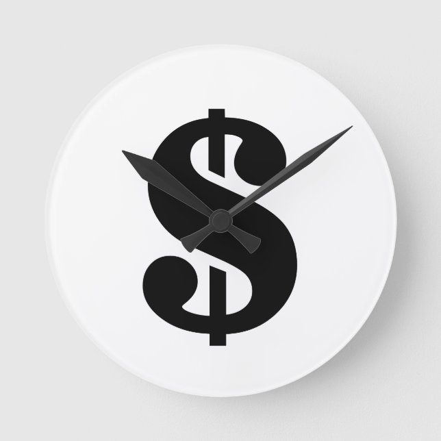 Horloge Ronde Signe dollar| Alphabet de gabarit simple (Recto)