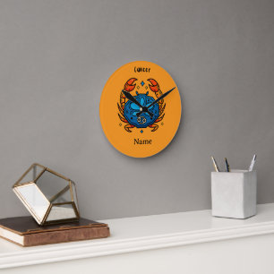 Horloge Ronde Signe du zodiaque Cancer Pop Art - Crabe céleste r