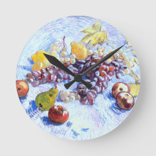 Horloge Ronde Silence Life with Apples, Pears, Grapes - Van Gogh