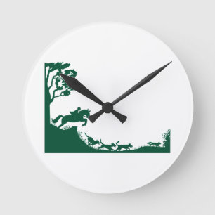 Horloge Ronde Silhouette chasse Fox