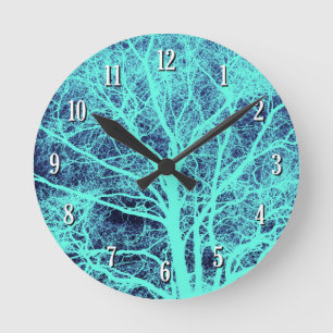 Horloge Ronde Silhouette d'arbre vert
