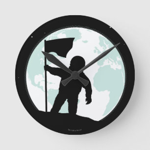 Horloge Ronde Silhouette d'astronaute
