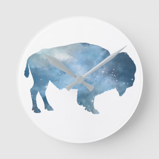 Horloge Ronde Silhouette de Buffalo (Recto)
