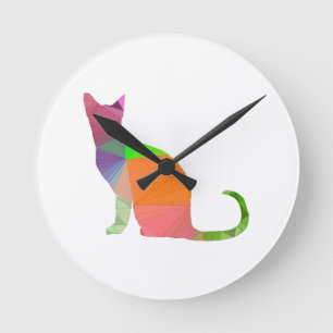 Horloge Ronde Silhouette de chat à basse teneur en polyéthylène