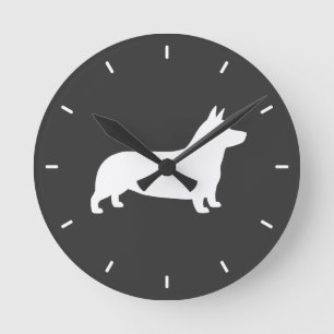 Horloge Ronde Silhouette de Corgi Gallois de Pembroke