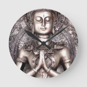Horloge Ronde Silver Buddha