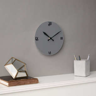 HORLOGE RONDE SIMPLE MODERNE MODERNE MONOGRAM ÉLÉGANT CHIC STYLE