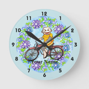 Horloge Ronde Singes chaussette de vélo pédalier