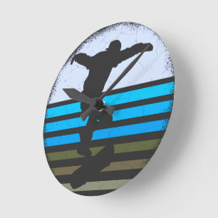 Horloge Ronde Skate Vintage Retro