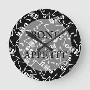 Horloge Ronde Skeletons BONE APPÉTIT