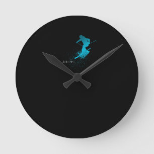 Horloge Ronde Skier, Ski, Japonais
