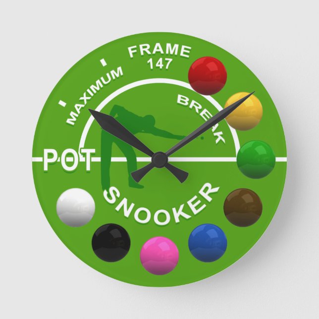 Horloge Ronde Snooker Players Maximum Break Clock (Recto)