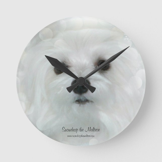 Horloge Ronde Snowdrop le Clock maltais (Recto)