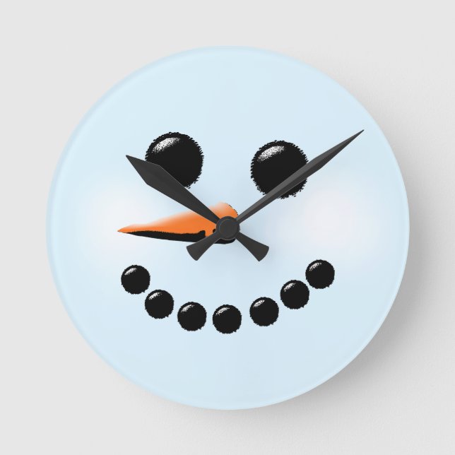 Horloge Ronde Snowman Face d'hiver (Recto)
