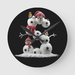 Horloge Ronde Snowman-minion en forme de S