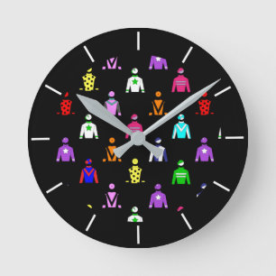 Horloge Ronde Soies équestres de jockey équestre de l'amoureux