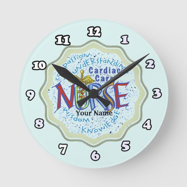 Horloge Ronde Soins cardiaques Infirmière Motto (Recto)